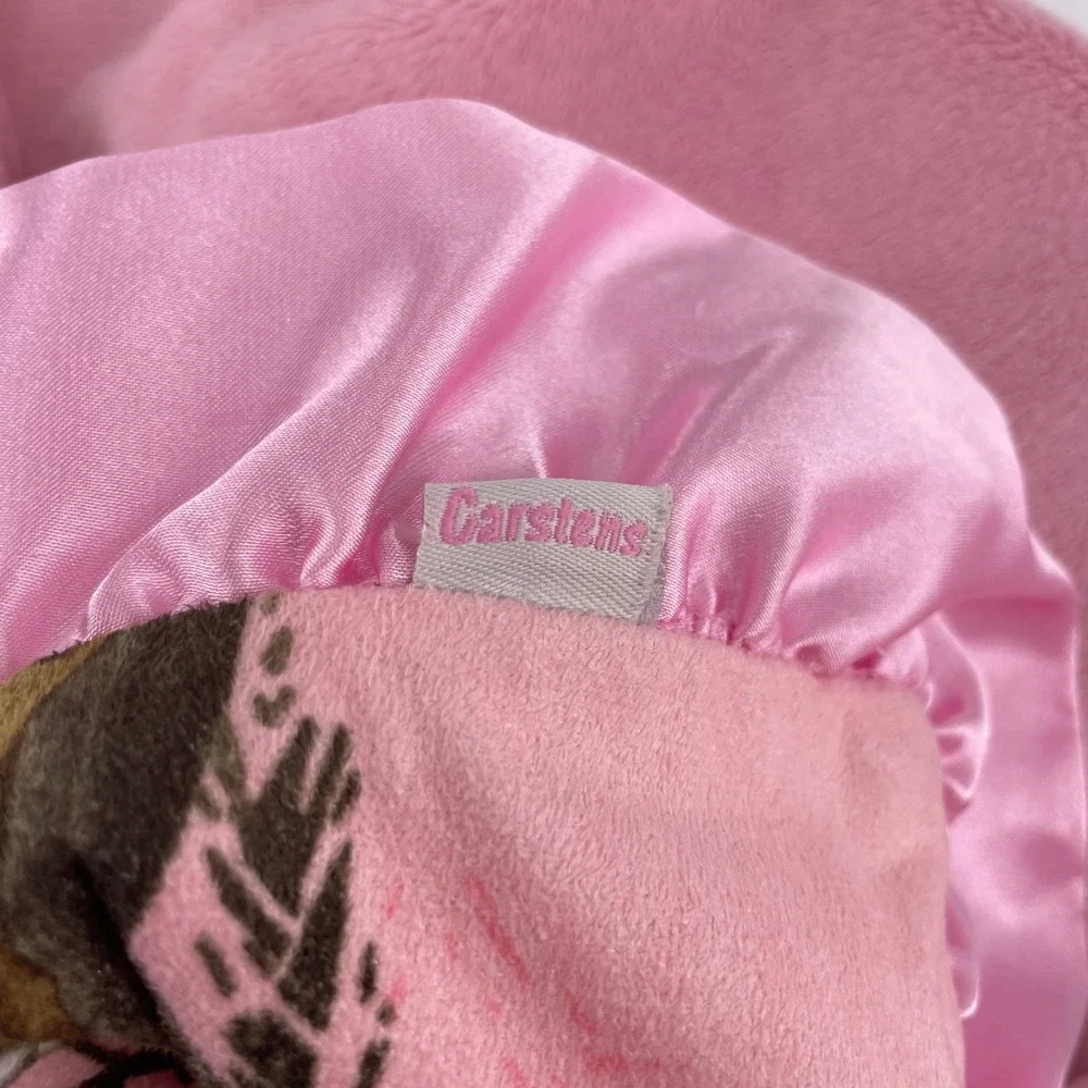 Carstens Realtree AP Pink Camo Baby Blanket Satin Ruffle Trim Fleece 30x30